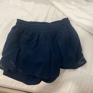 Navy lululemon hotty hot shorts
